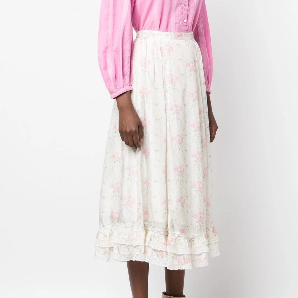 Loveshackfancy Navya Floral Lace Midi Skirt print 2 WORN ONCE! Like New